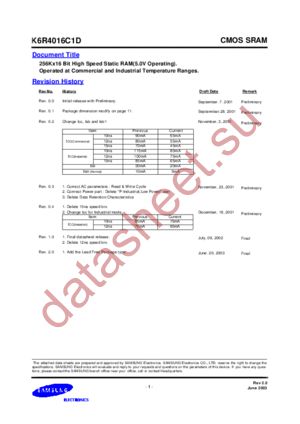 K6R4008C1D-TC10 datasheet  