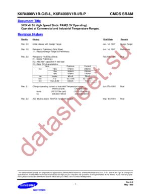 K6R4008V1B-C10 datasheet  