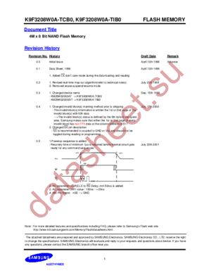 K9F4008W0A-TIB0 datasheet  