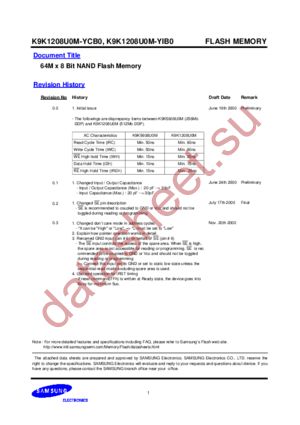 K9K1208U0M-YCB0 datasheet  