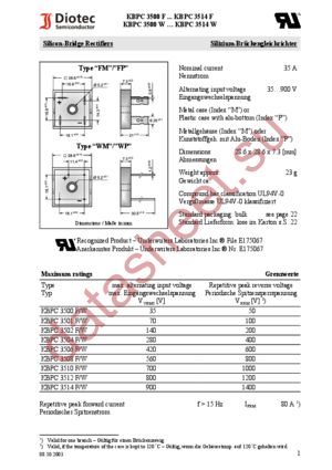 KBPC3501FW datasheet  