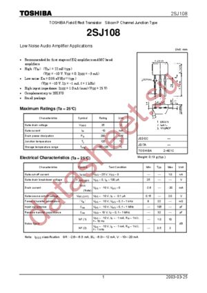 2SJ108 datasheet  