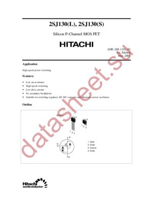 2SJ130(L)/(S) datasheet  