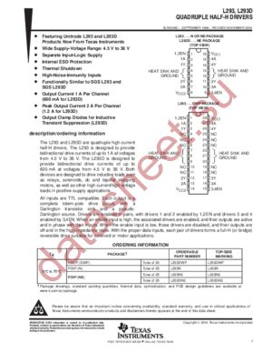 L293DWPTR datasheet  