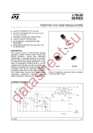 L78L05ABZTR datasheet  