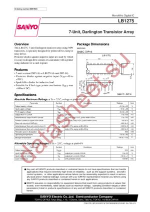 LB1275 datasheet скачать даташит