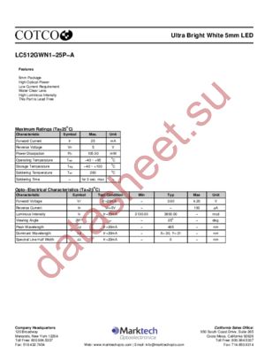 LC512GWN1-25P-A datasheet  