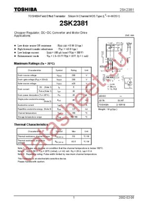 2SK2381 datasheet  