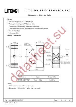 LTST-S320TBKT datasheet  