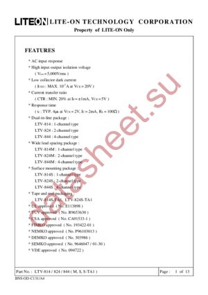 LTV844 datasheet  