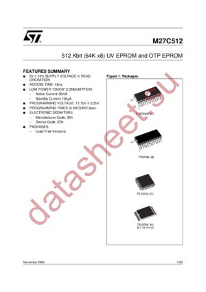 M27C512-15F3 datasheet  