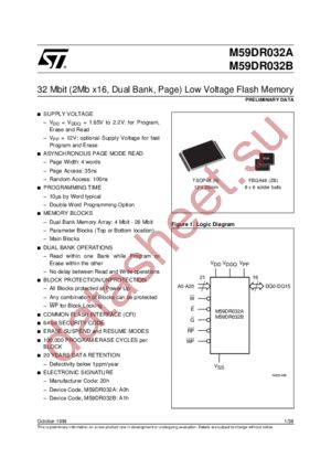 M59DR032B120ZB1T datasheet  