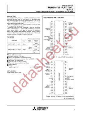 M5M51016BRT-12VL datasheet  