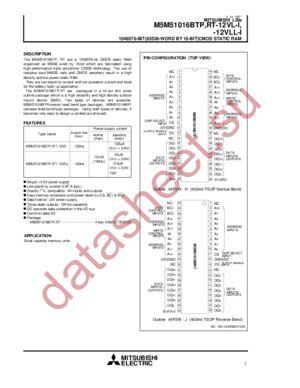 M5M51016RT-12VL-I datasheet  