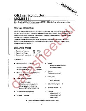 MSM65511 datasheet  