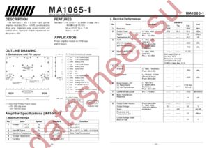MA1065-1 datasheet  