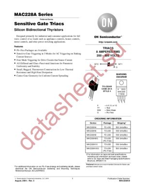 MAC228A8T datasheet  