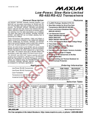 MAX483CUA datasheet  