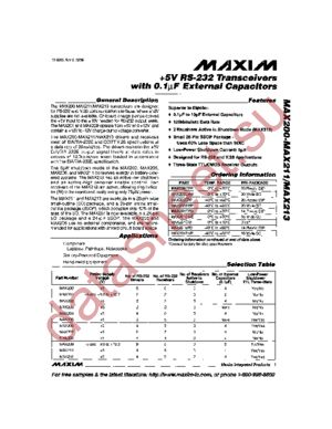 MAX208CAG datasheet  