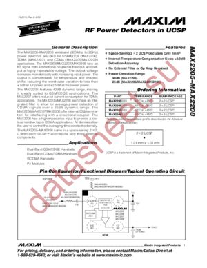 MAX2208 datasheet  