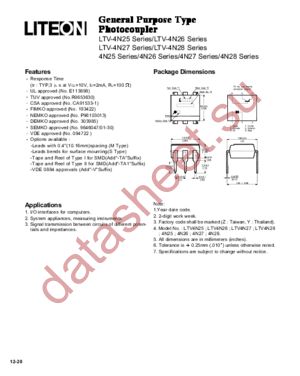 LTV4N25M-V datasheet  