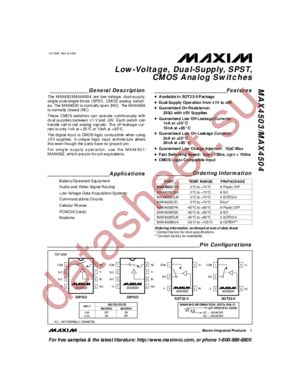 MAX4504CPA datasheet  