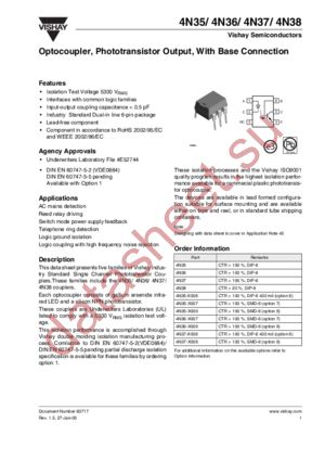 4N37-X006 datasheet  