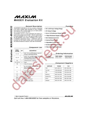 MAX830EVKIT datasheet  