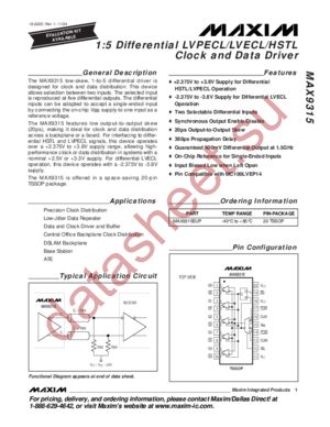 MAX9315EUP datasheet  