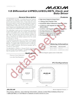 MAX9326 datasheet  