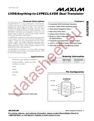 MAX9376 datasheet  