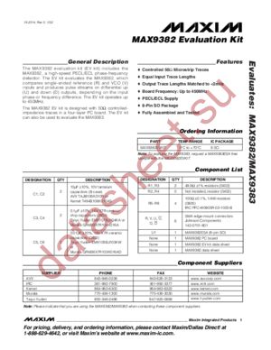 MAX9382EVKIT datasheet  