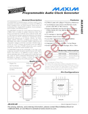 MAX9485 datasheet  