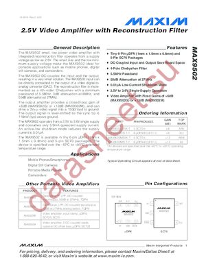 MAX9502MELT-T datasheet  