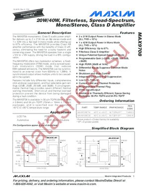 MAX9708 datasheet  