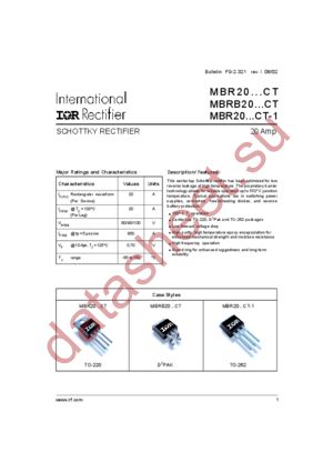 MBRB20080CT datasheet  