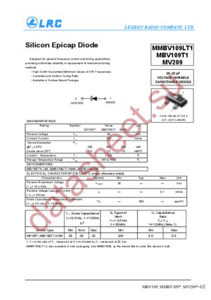 MBV109T1 datasheet  