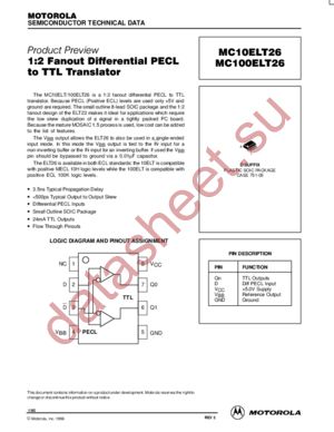 MC10ELT26D datasheet  