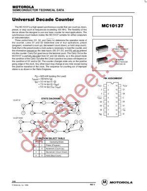 MC10137 datasheet  