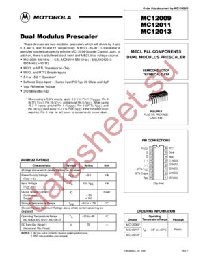 MC12011 datasheet  