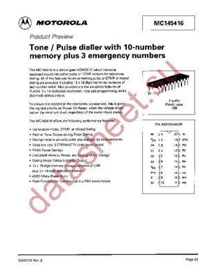 MC145416P datasheet  