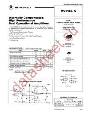 MC1458P1 datasheet  