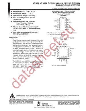 MC1489NS datasheet  