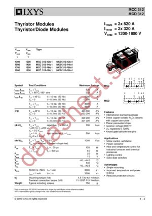 MCC312-16IO1 datasheet  