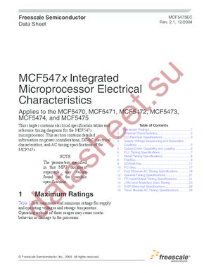 MCF5473 datasheet  