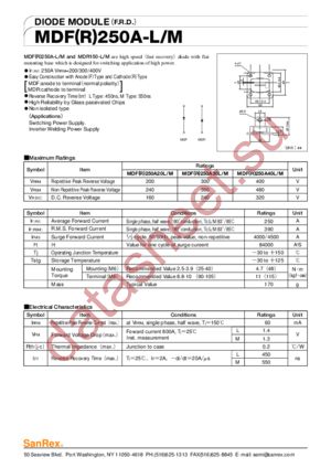 MDR250A20L datasheet  