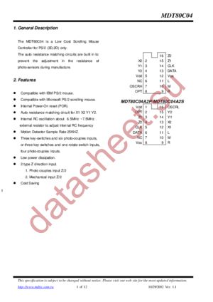 MDT80C04 datasheet  