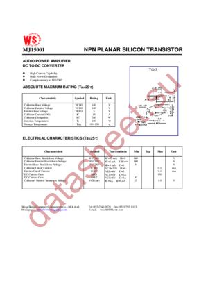 MJ1500 datasheet  