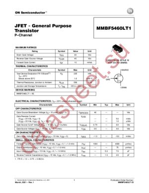 MMBF5460L datasheet  