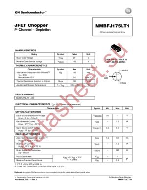 MMBFJ175L datasheet  